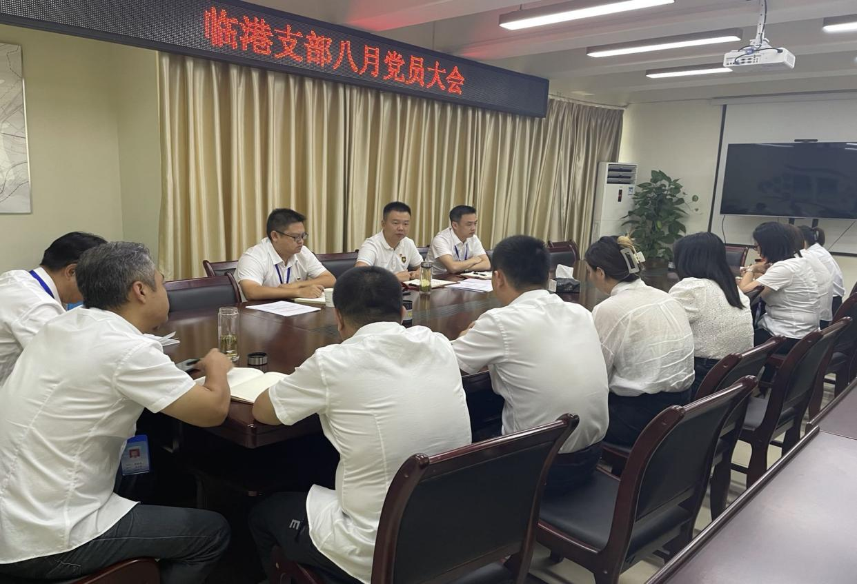 臨港支部召開8月支部黨員大會暨 主題黨日活動